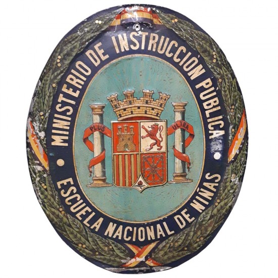 Chapa de la República, Ministerio Intrucción Pública Escuela nacional niñas, con escudo.