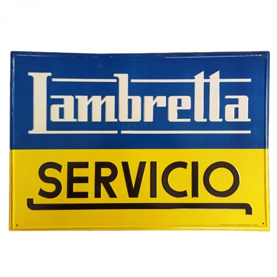 Cartel chapa Lambretta servicio