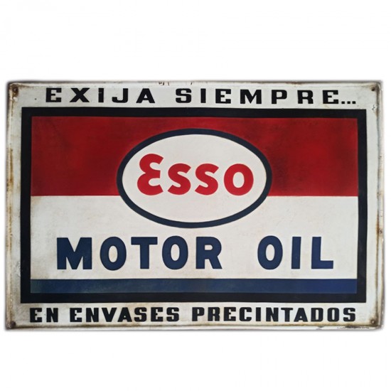 Cartel esmaltado esso motor oil. Enamel sign Esso