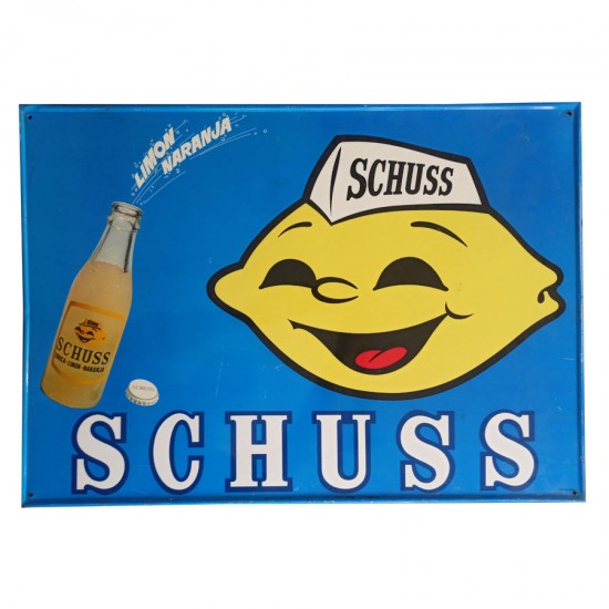 Cartel Chapa Schuss Naranja...