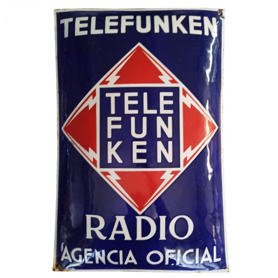 Cartel Esmaltado Telefunken...