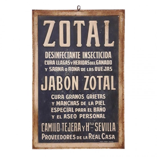 Cartel Jabón Zotal,...